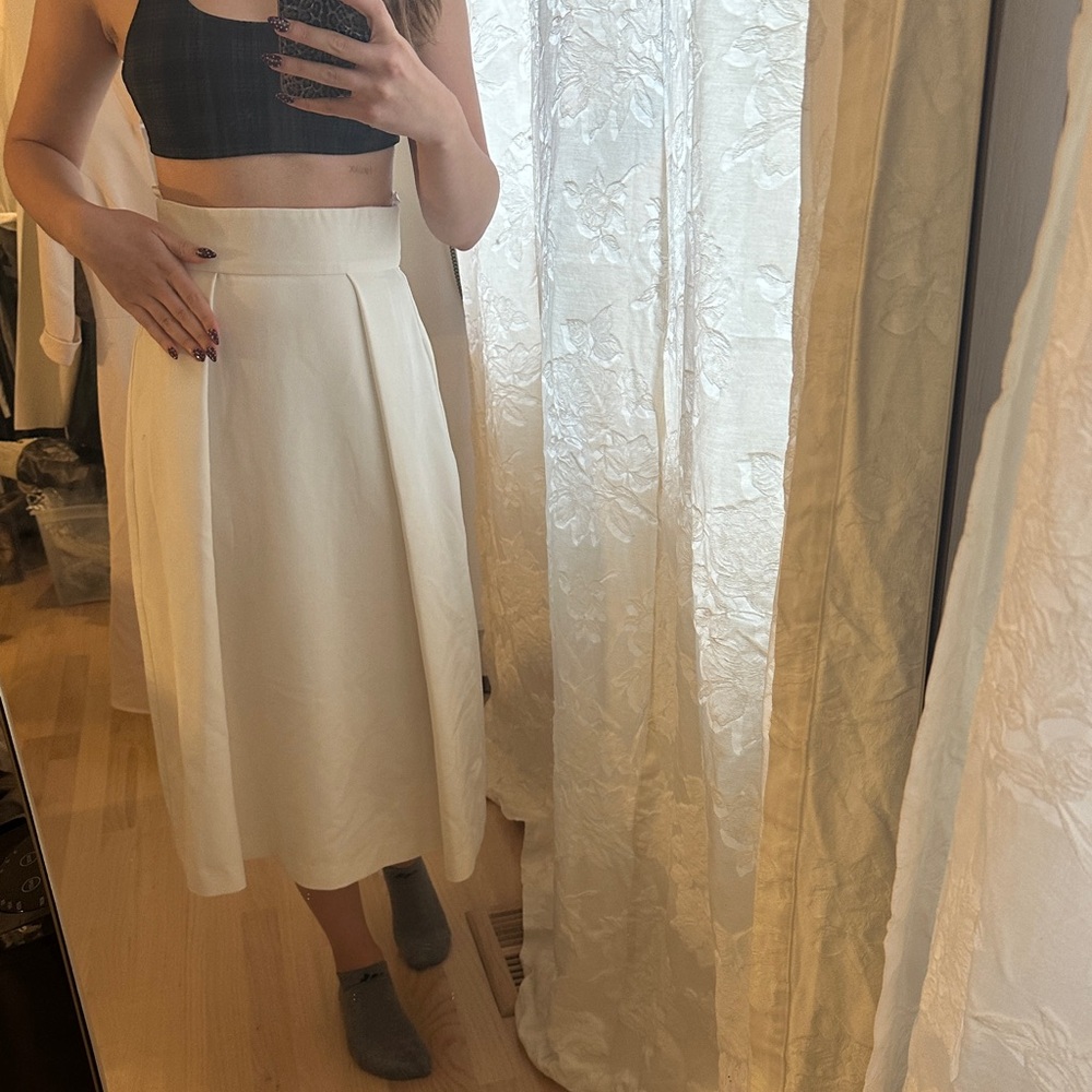 Black Halo Cream Midi Skirt